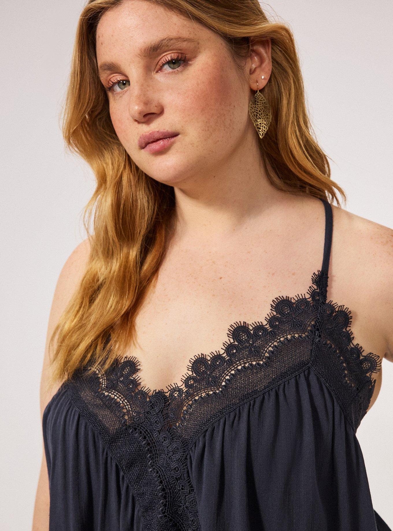 Festi Lace Trim Cami, GRAPHITE, alternate