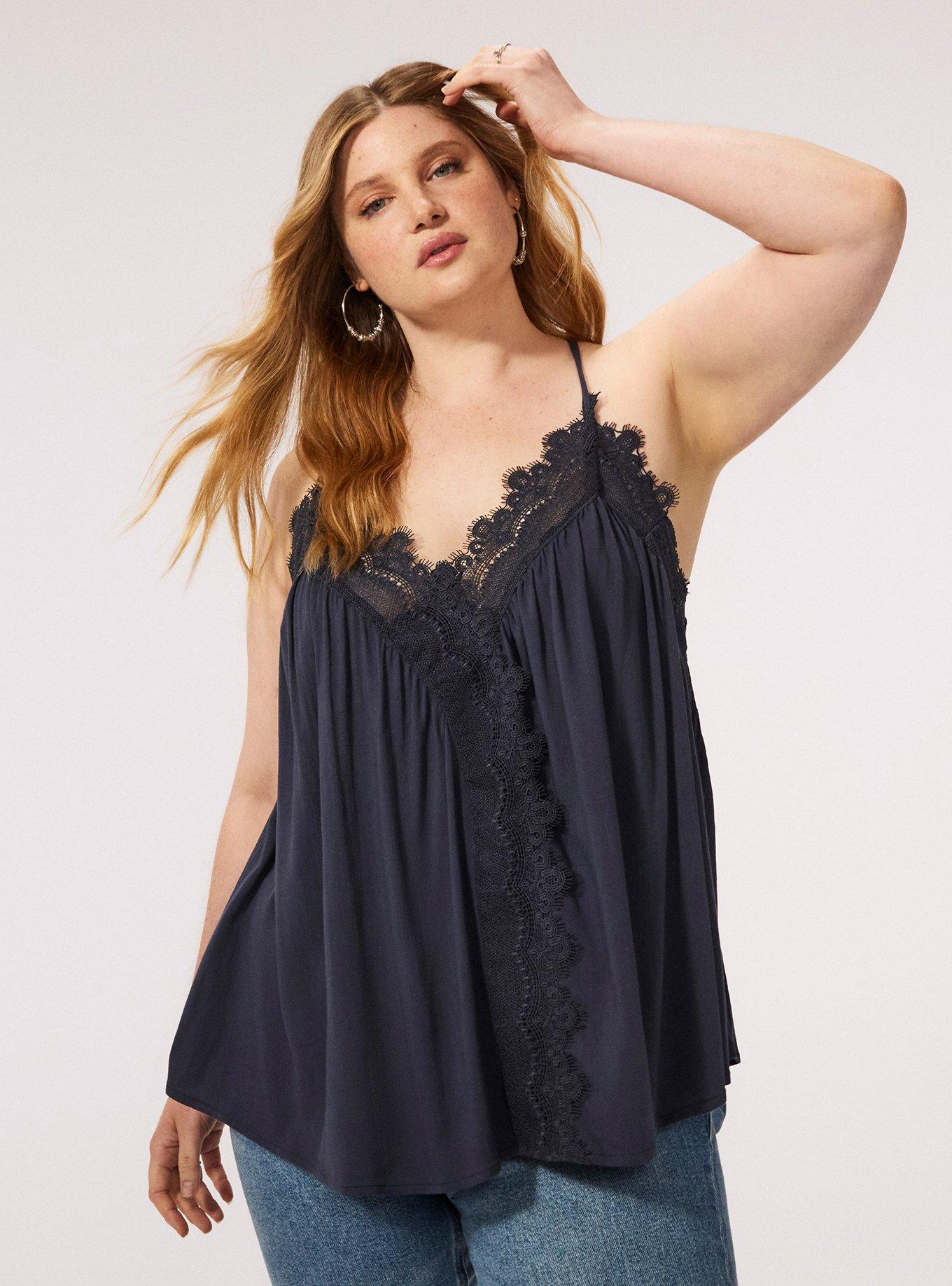 Plus Size - Festi Lace Trim Cami - Torrid