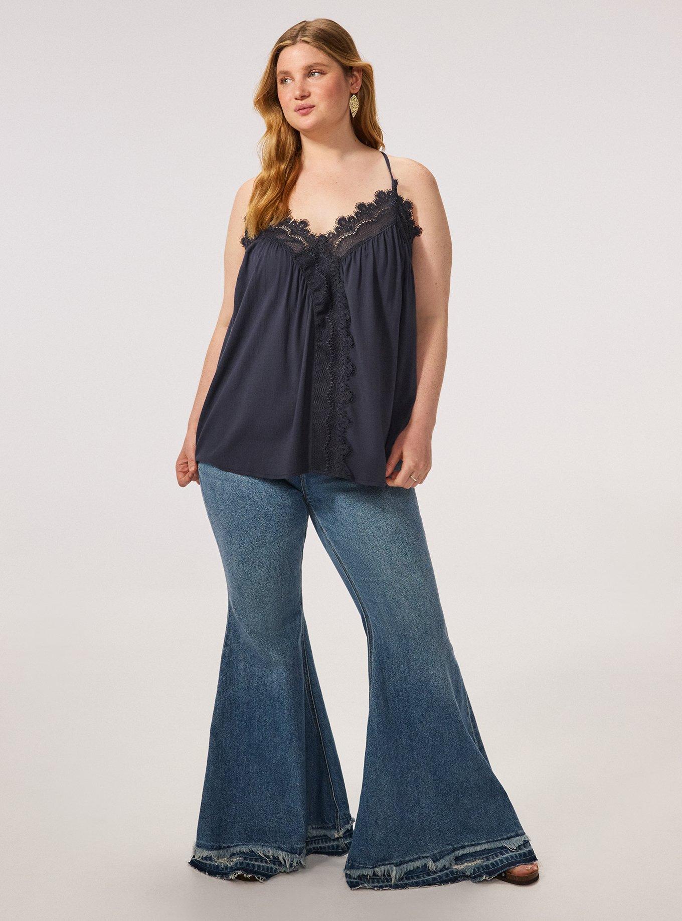 Festi Lace Trim Cami, GRAPHITE, hi-res