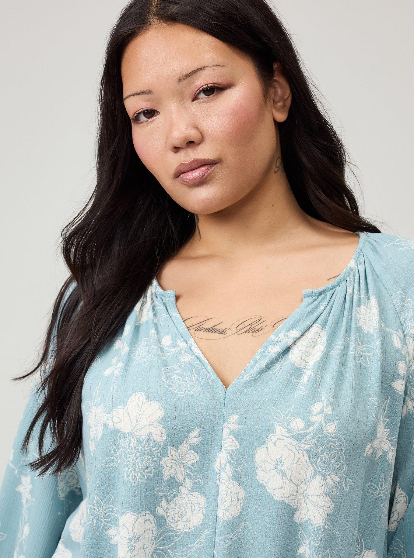 Crinkle Gauze Raglan Top, SUZY FLORAL MINT, alternate