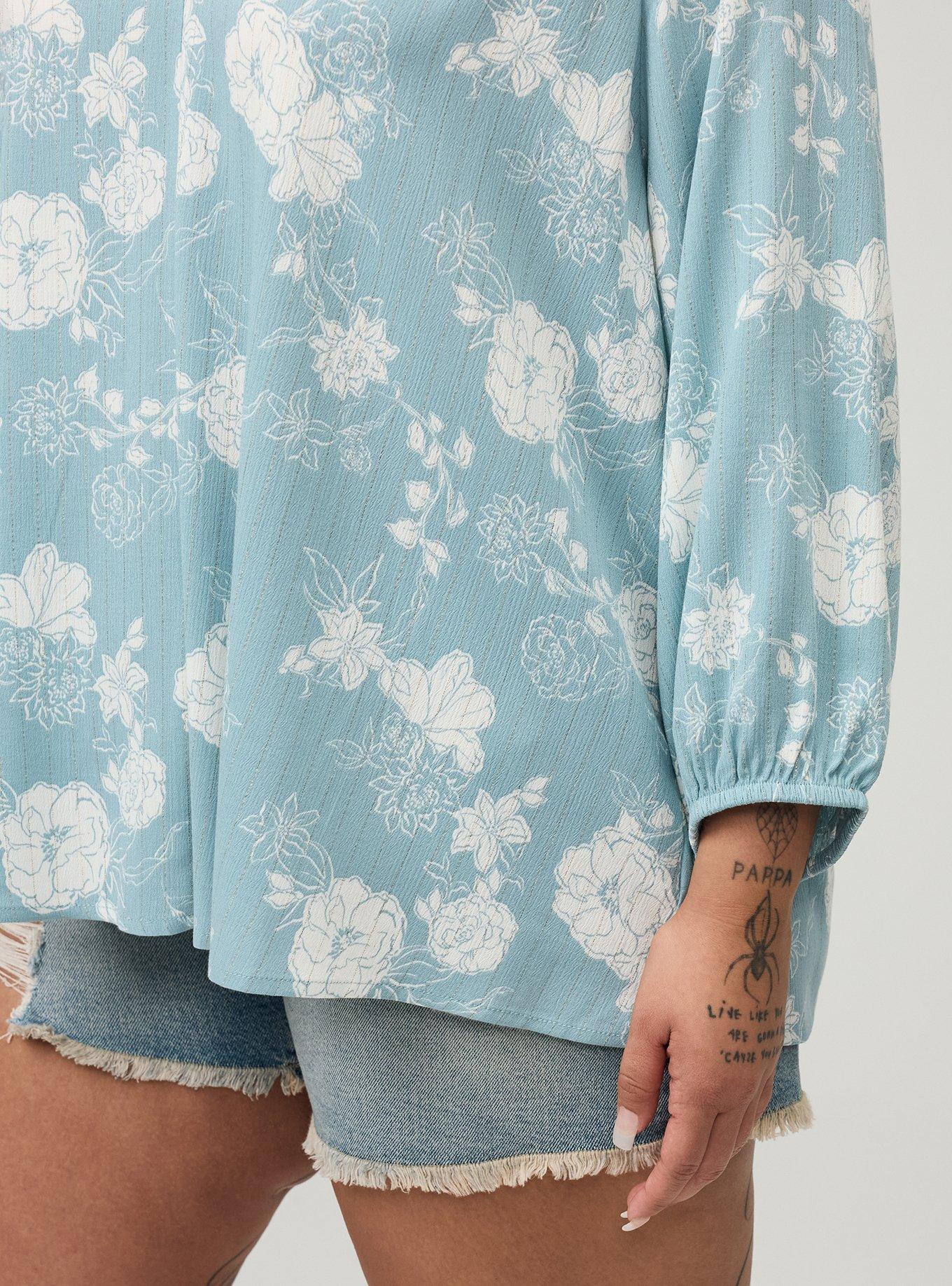 Crinkle Gauze Raglan Top, SUZY FLORAL MINT, alternate