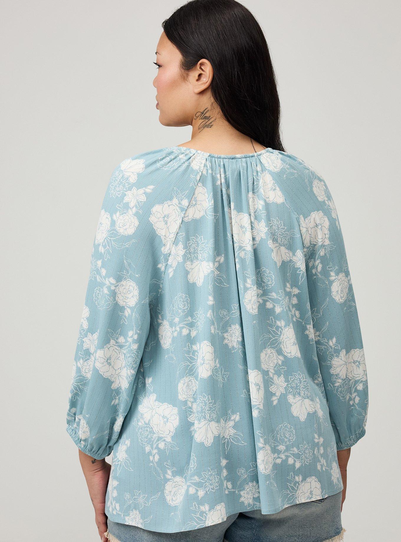 Crinkle Gauze Raglan Top, SUZY FLORAL MINT, alternate