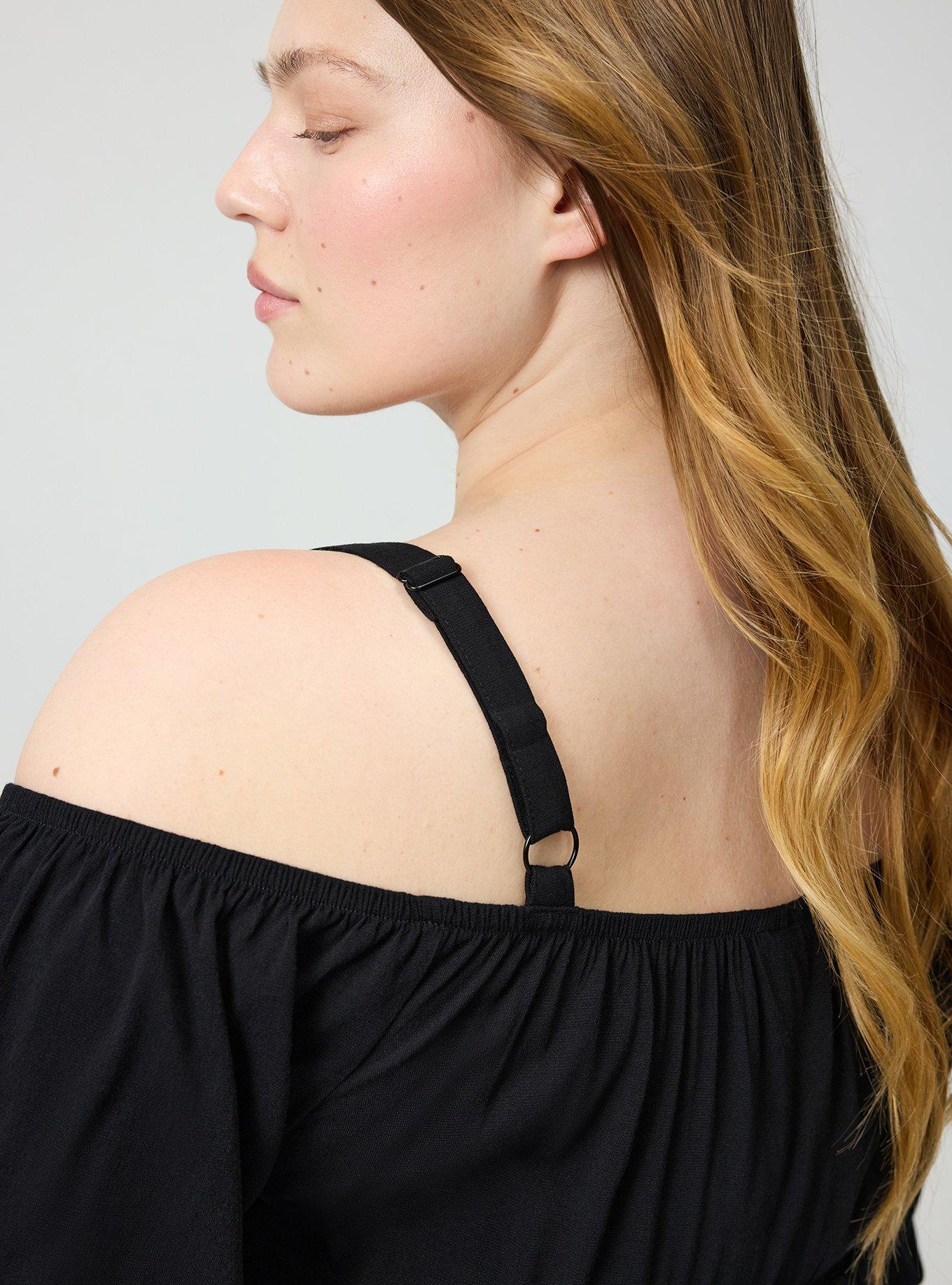 Cold Shoulder Babydoll, DEEP BLACK, alternate