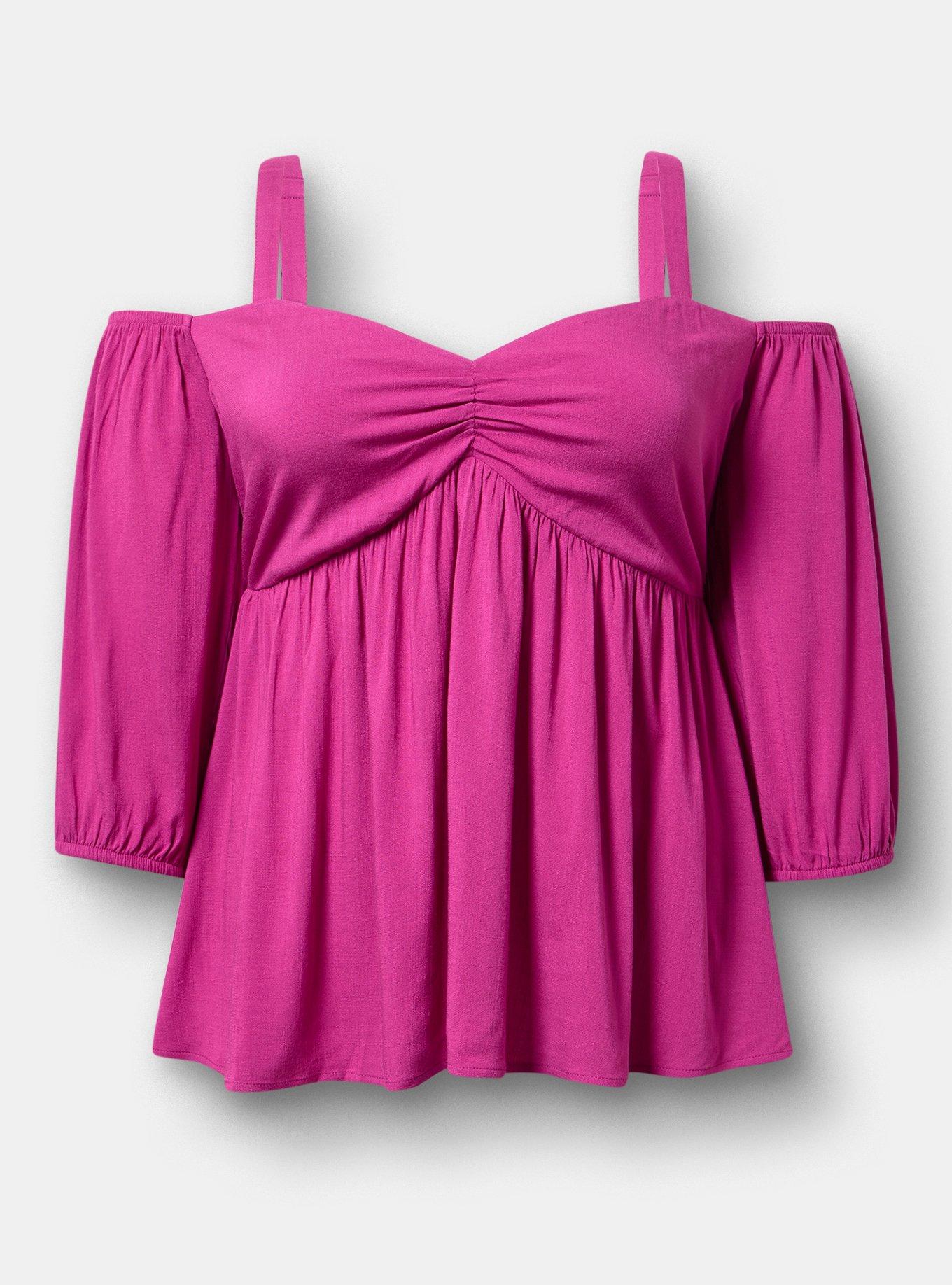Cold Shoulder Babydoll, WILD ASTER, flat