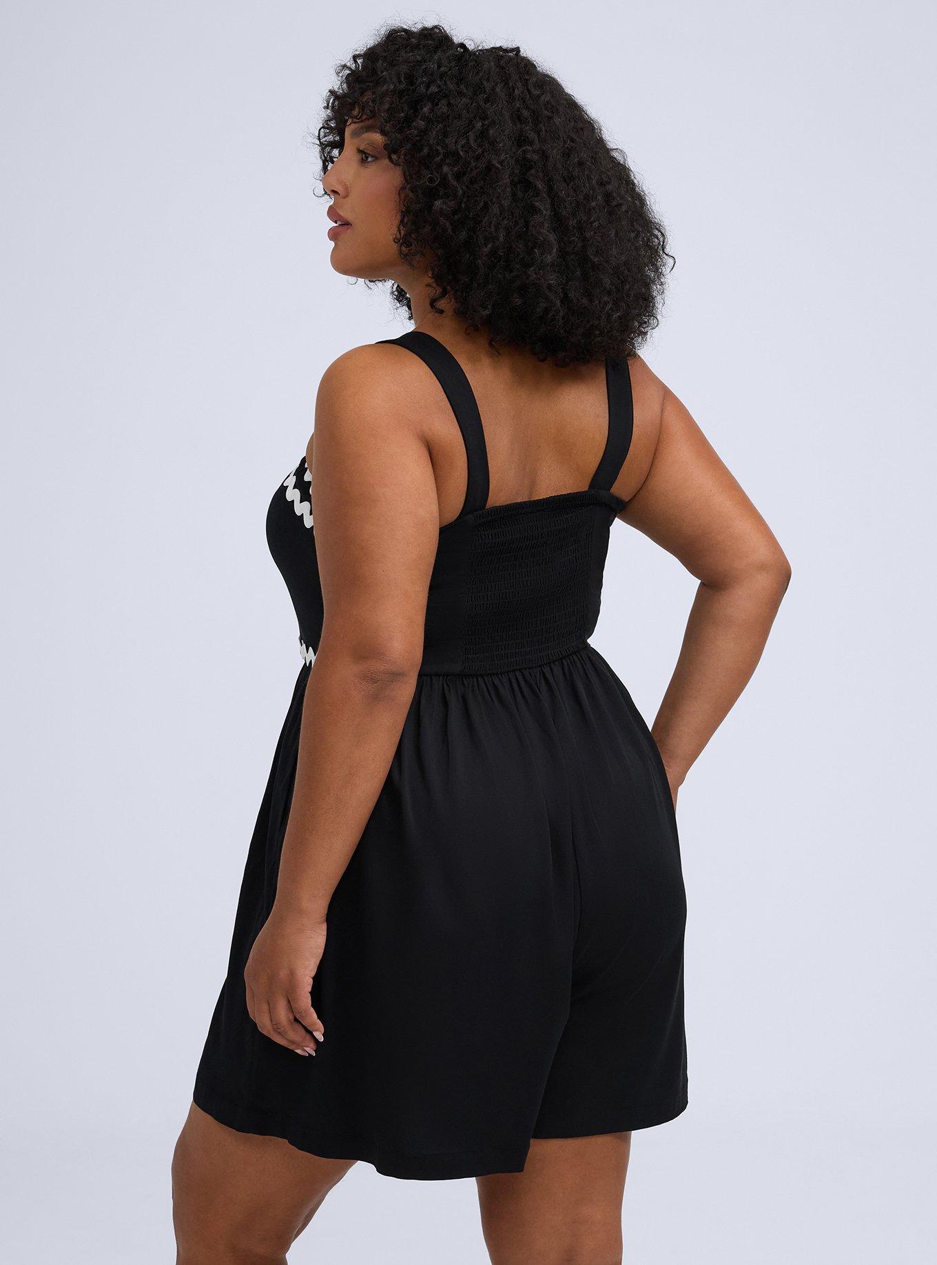 Belle Isle Smocked Romper, DEEP BLACK, alternate