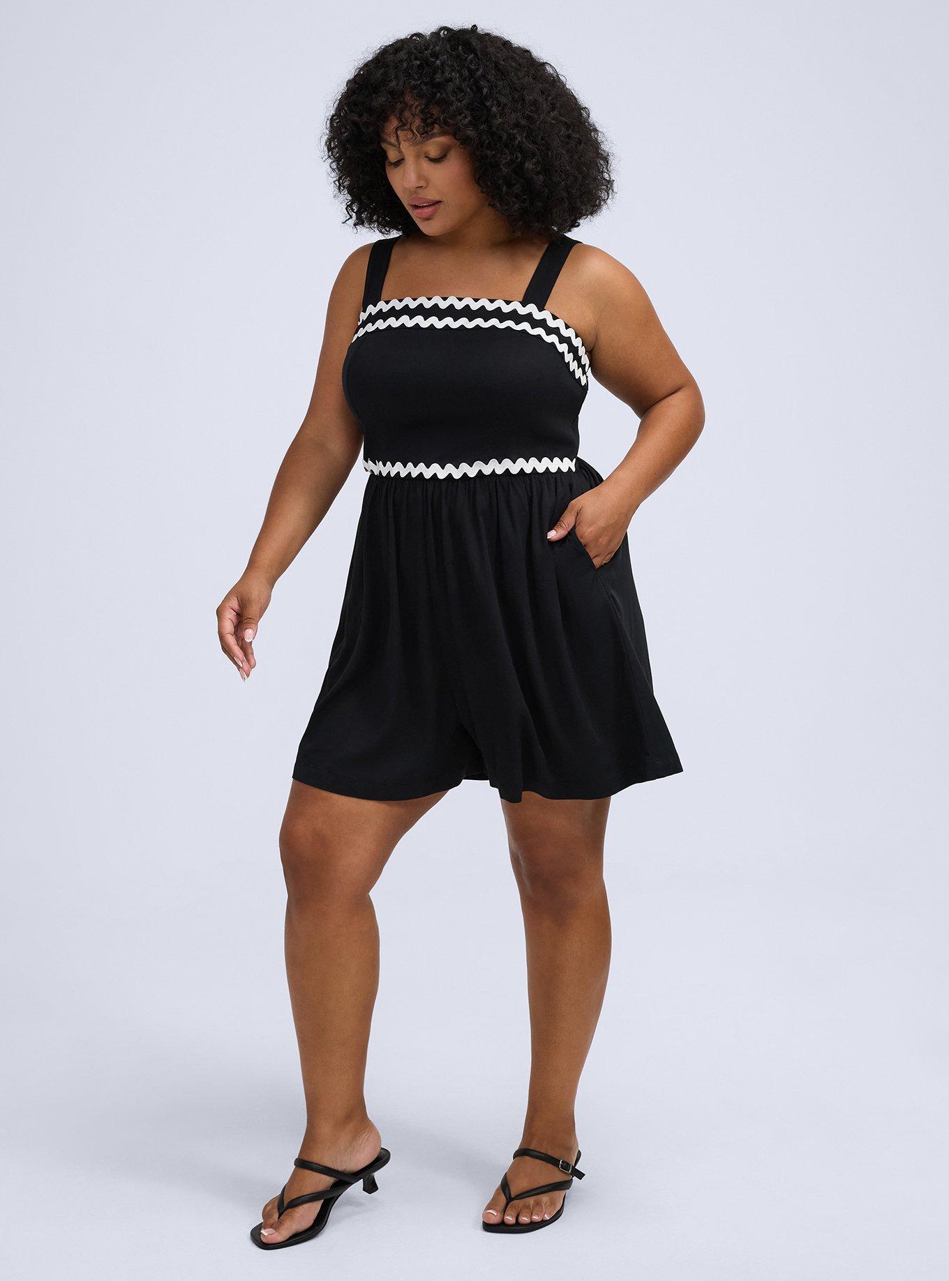 Belle Isle Smocked Romper, DEEP BLACK, alternate