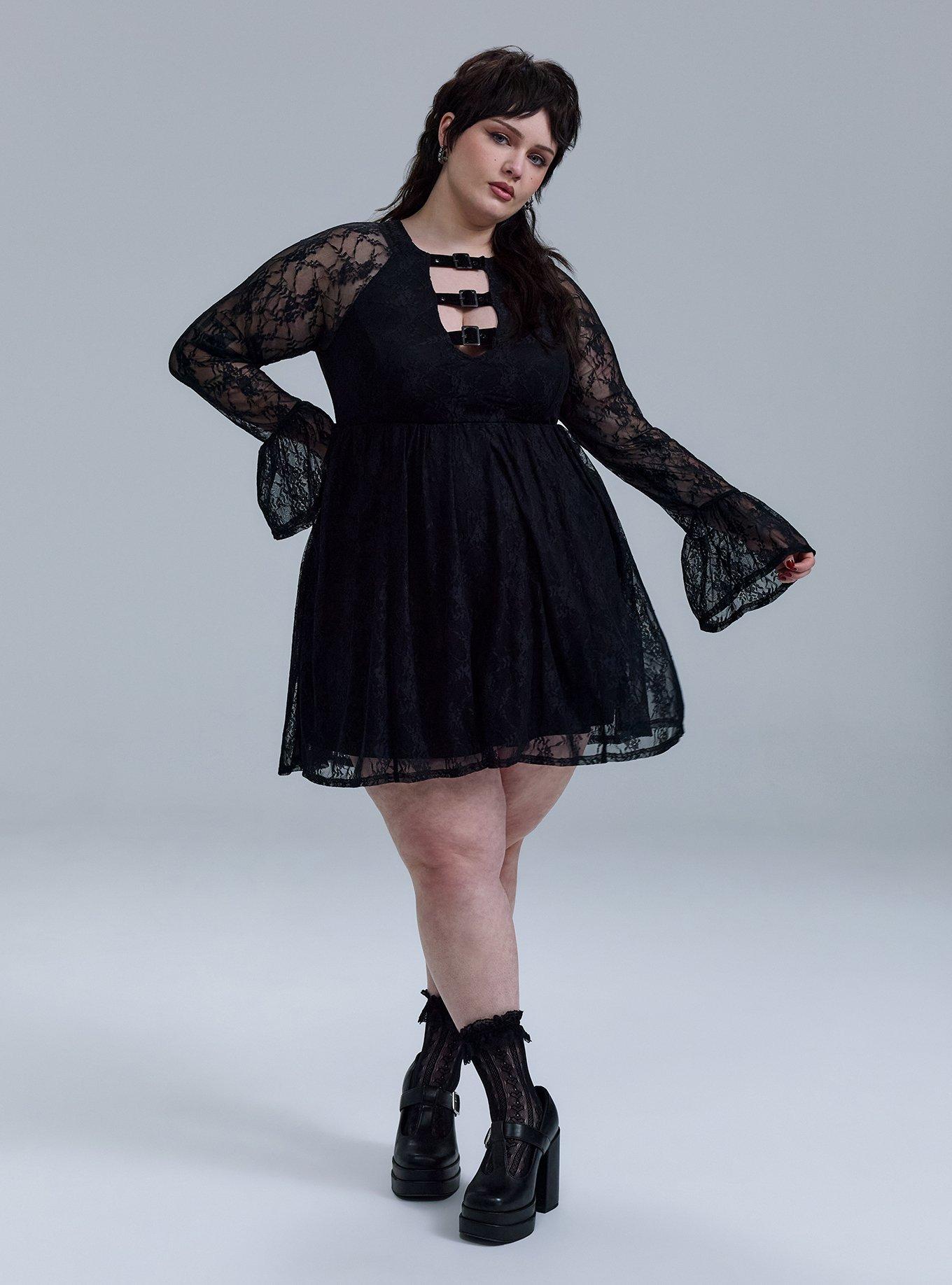 Plus Size - Nightfall Buckle Detail Mini Dress - Torrid