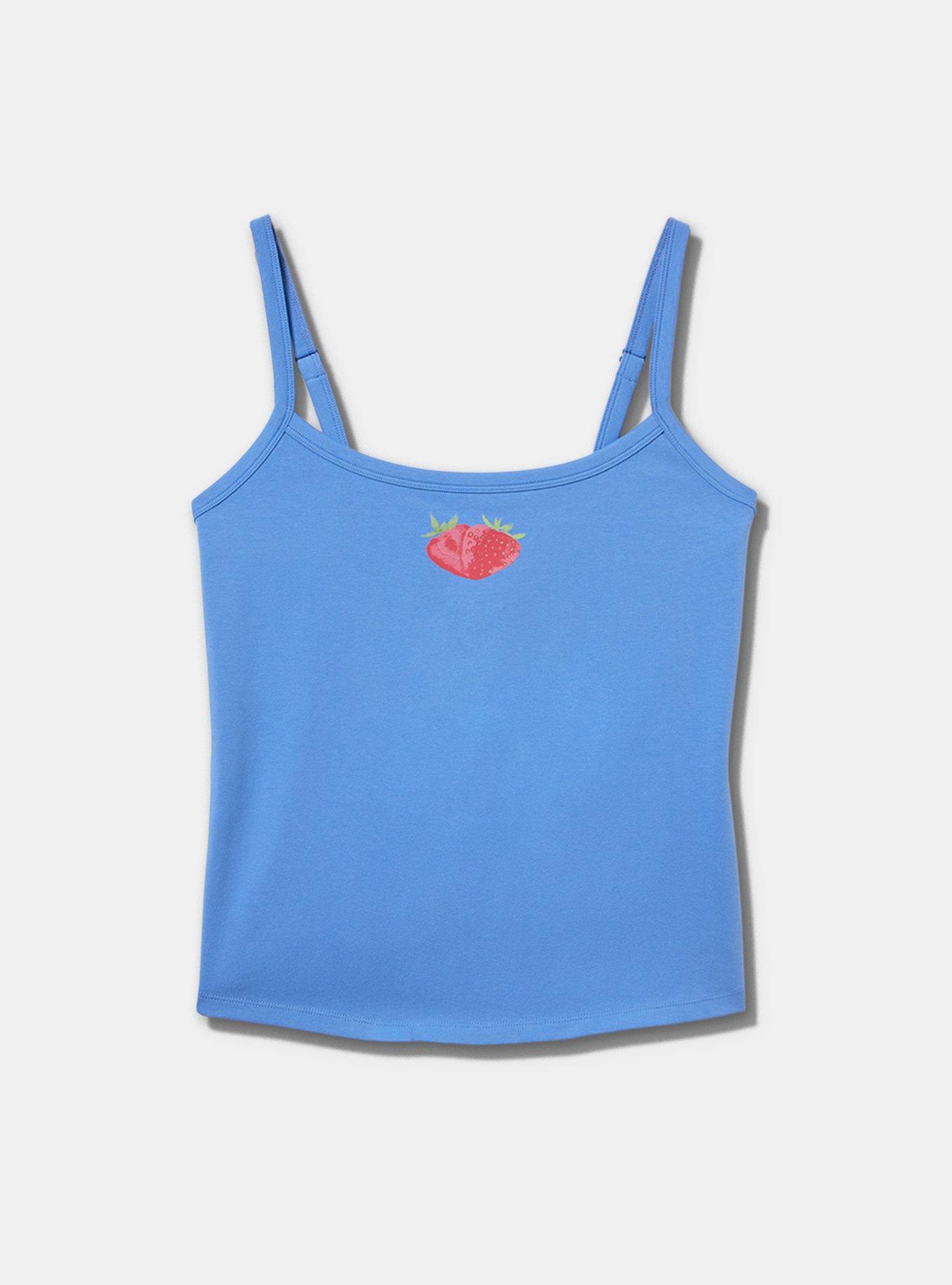 LoveSick Cami, BRIGHT STRAWBERRIES BLUE YONDER, flat