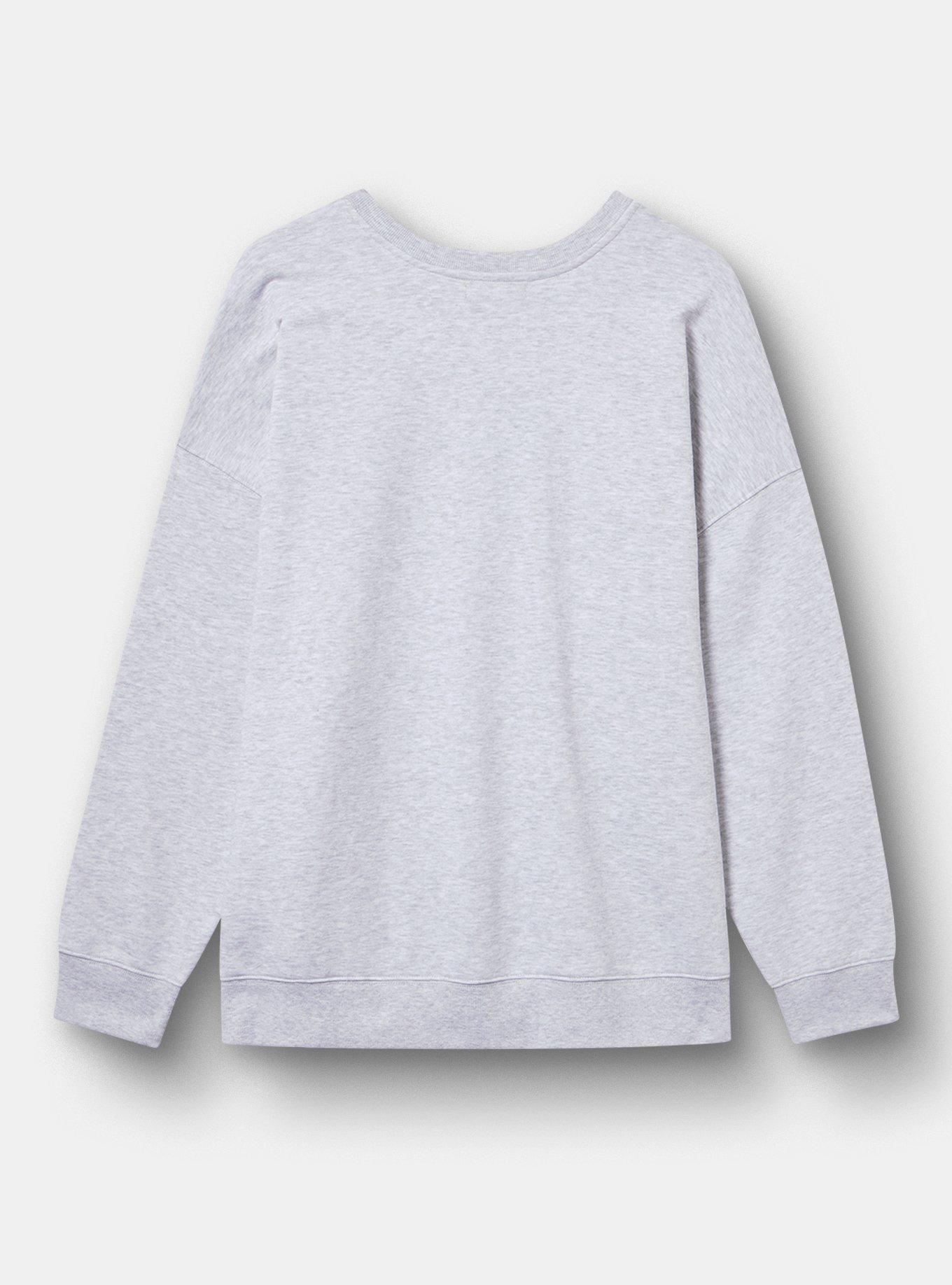 Relaxed Cozy Fleece Sweatshirt, TALK PALM HEATHER GREY, alternate