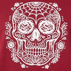 Relaxed Cozy Fleece Hoodie, SKULL FLORAL WINE, swatch