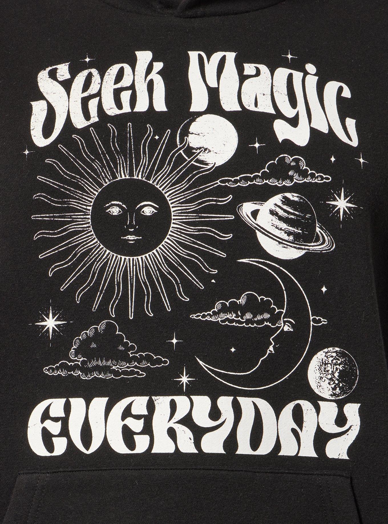 Relaxed Cozy Fleece Hoodie, SEEK MAGIC EVERYDAY BLACK, alternate