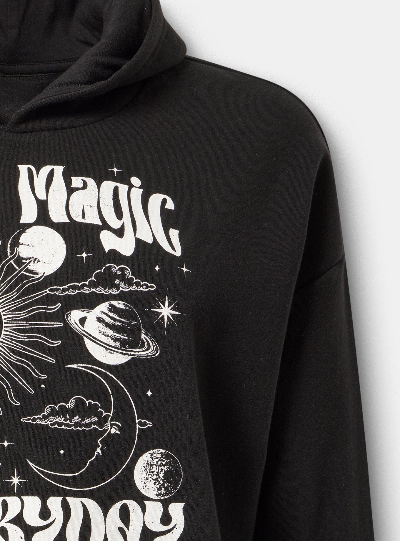 Relaxed Cozy Fleece Hoodie, SEEK MAGIC EVERYDAY BLACK, alternate