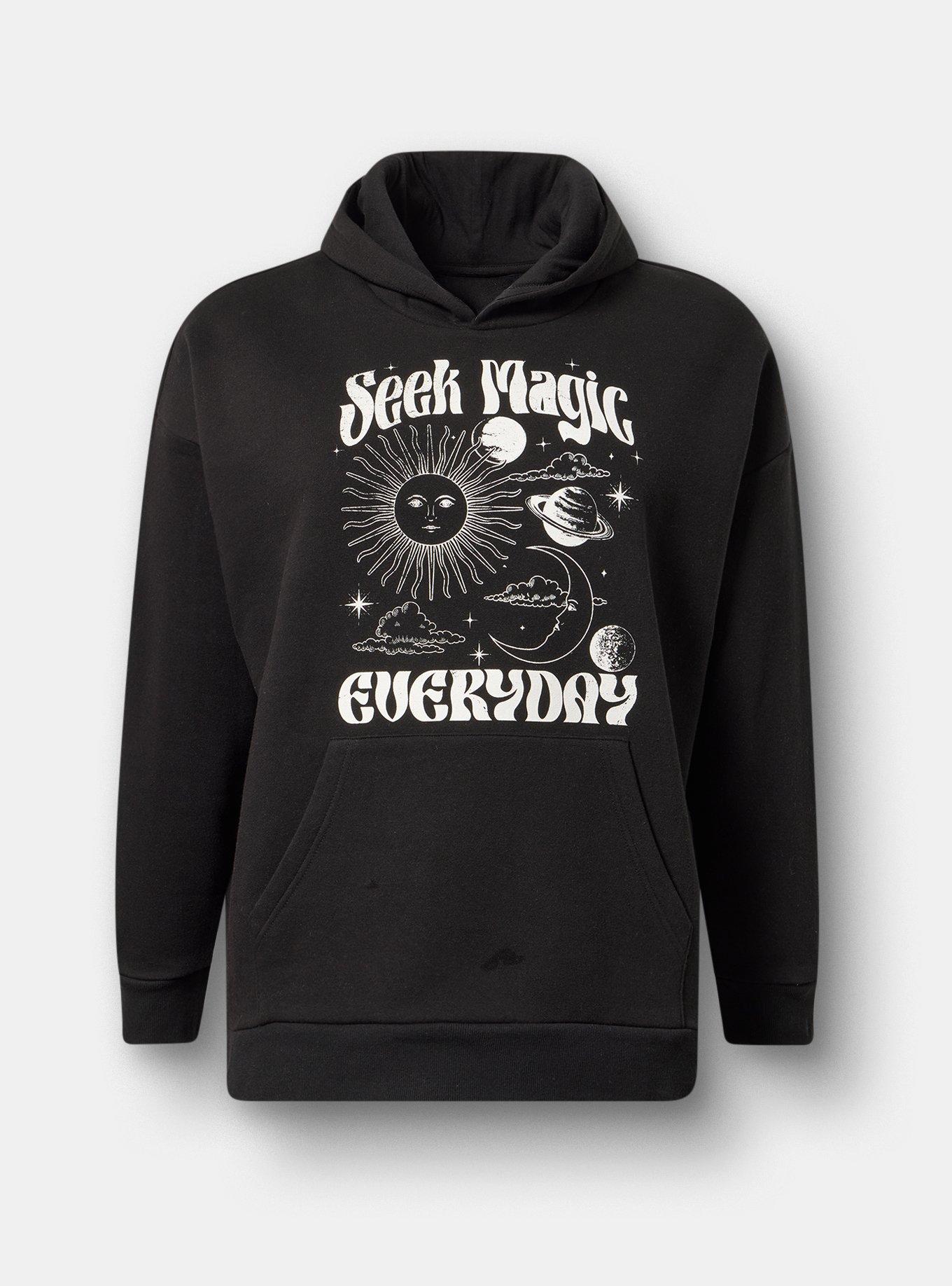 Relaxed Cozy Fleece Hoodie, SEEK MAGIC EVERYDAY BLACK, hi-res