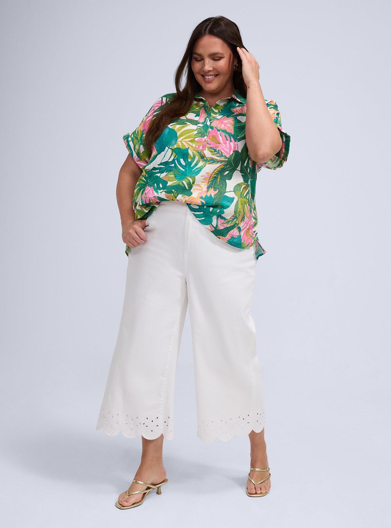 Belle Isle Popover Dolman Top, ARIANA TROPICAL WHITE, alternate