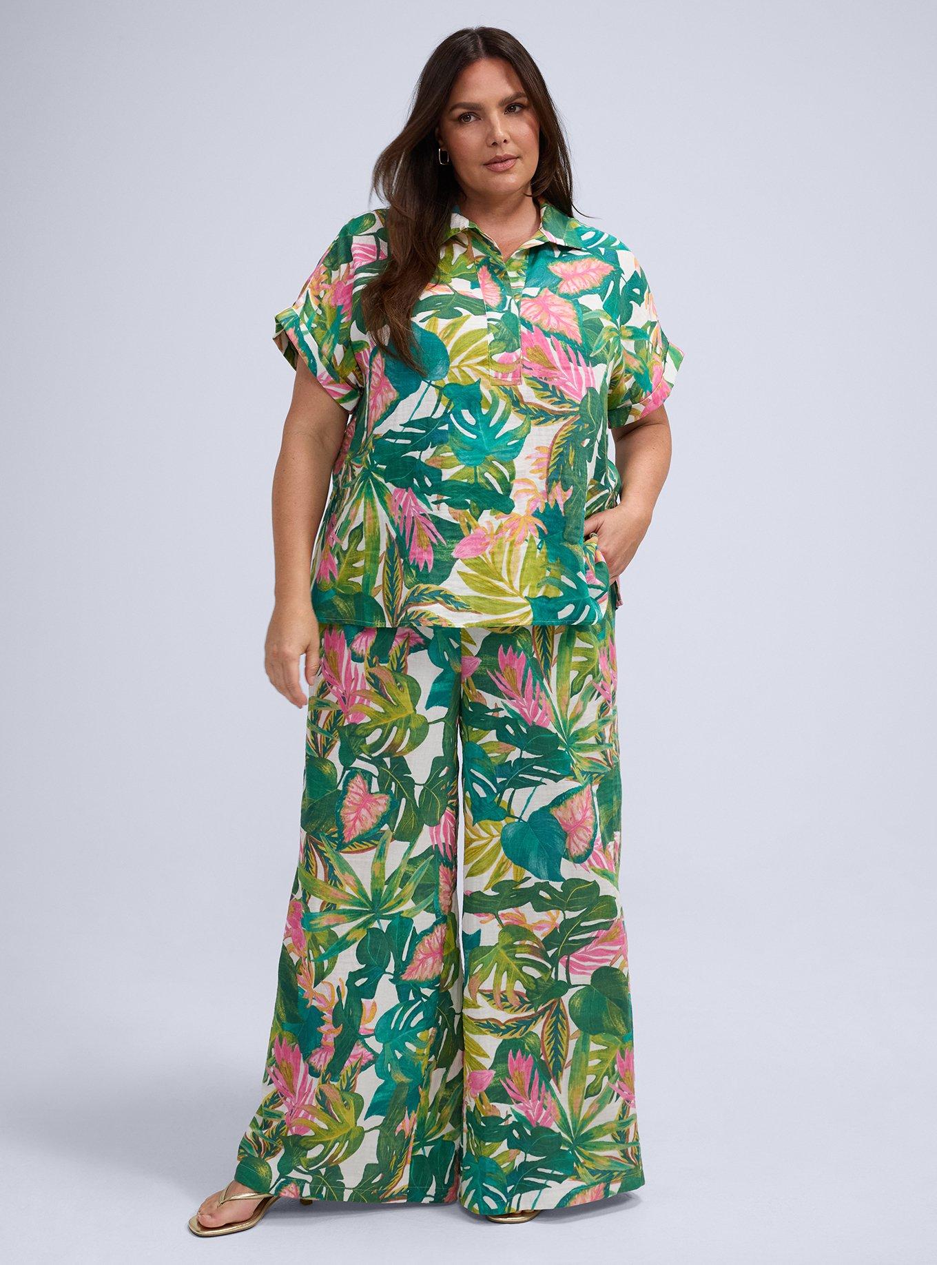 Belle Isle Popover Dolman Top, ARIANA TROPICAL WHITE, alternate