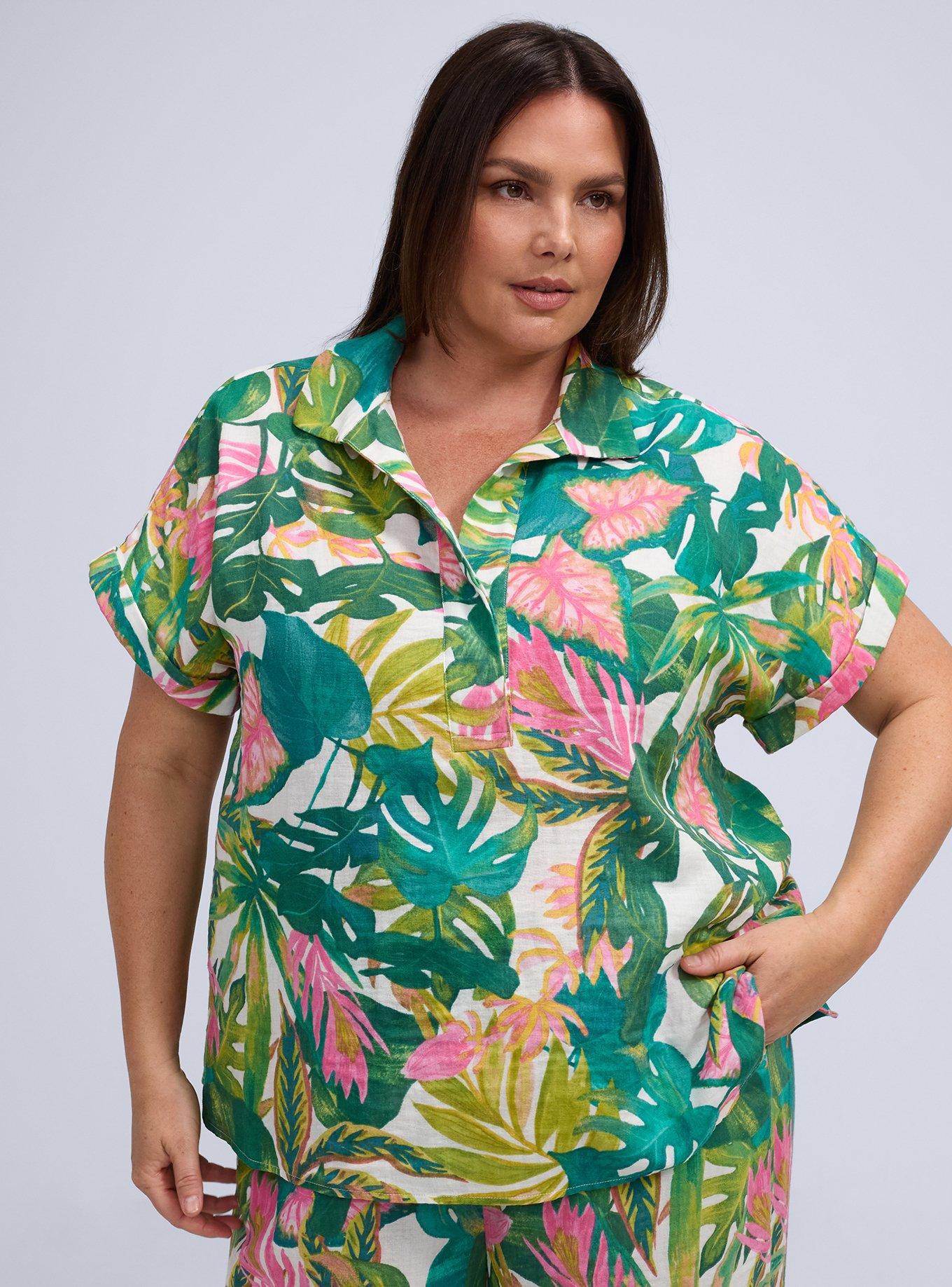 Belle Isle Popover Dolman Top, ARIANA TROPICAL WHITE, hi-res