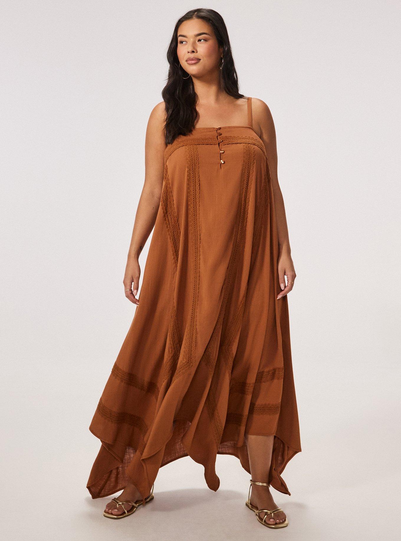 Festi Square Neck Hanky Hem Maxi Dress, MOCHA BISQUE, alternate