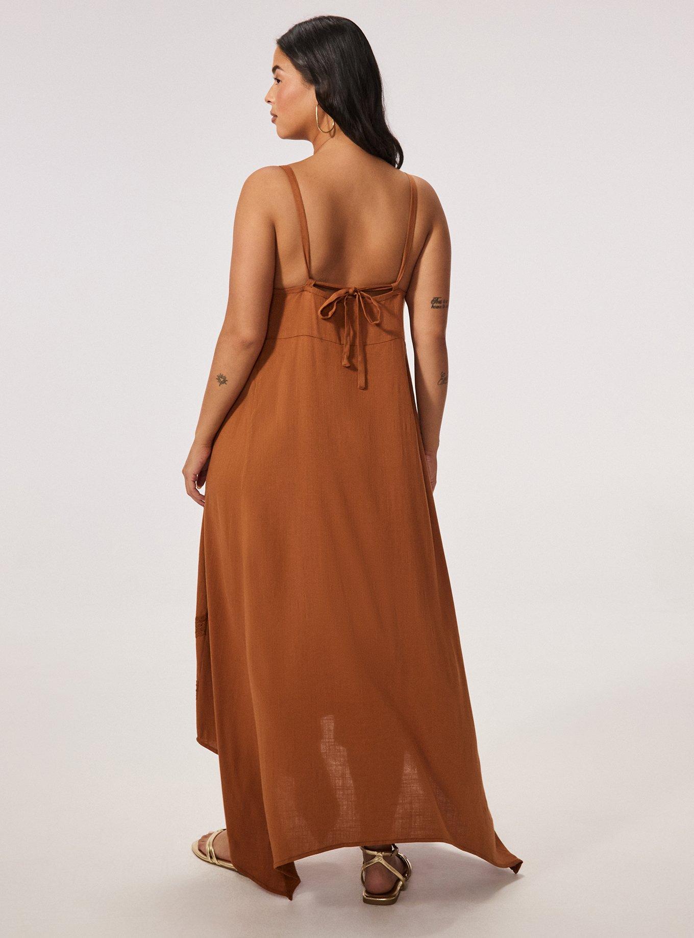 Festi Square Neck Hanky Hem Maxi Dress, MOCHA BISQUE, alternate