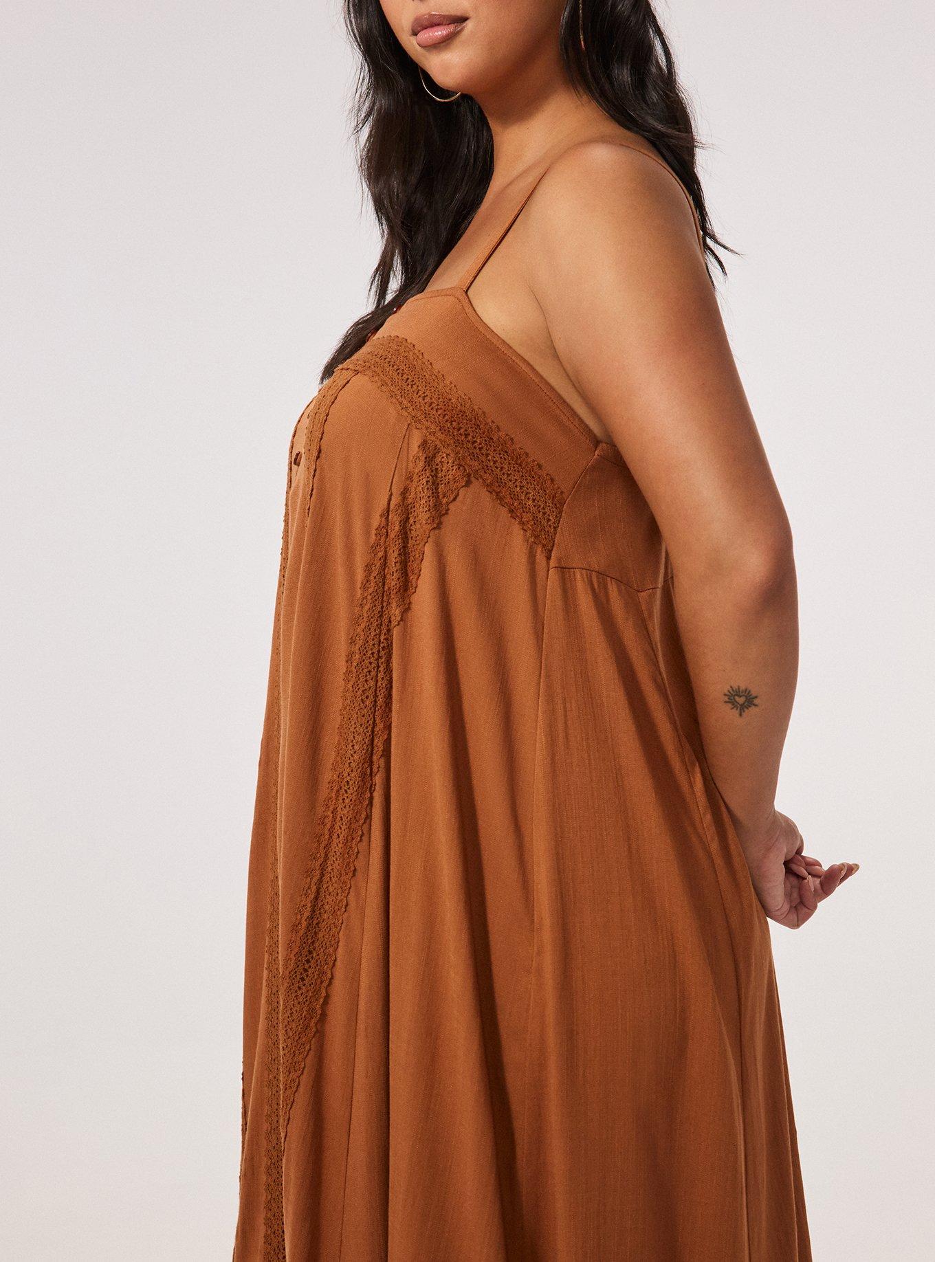 Festi Square Neck Hanky Hem Maxi Dress, MOCHA BISQUE, alternate