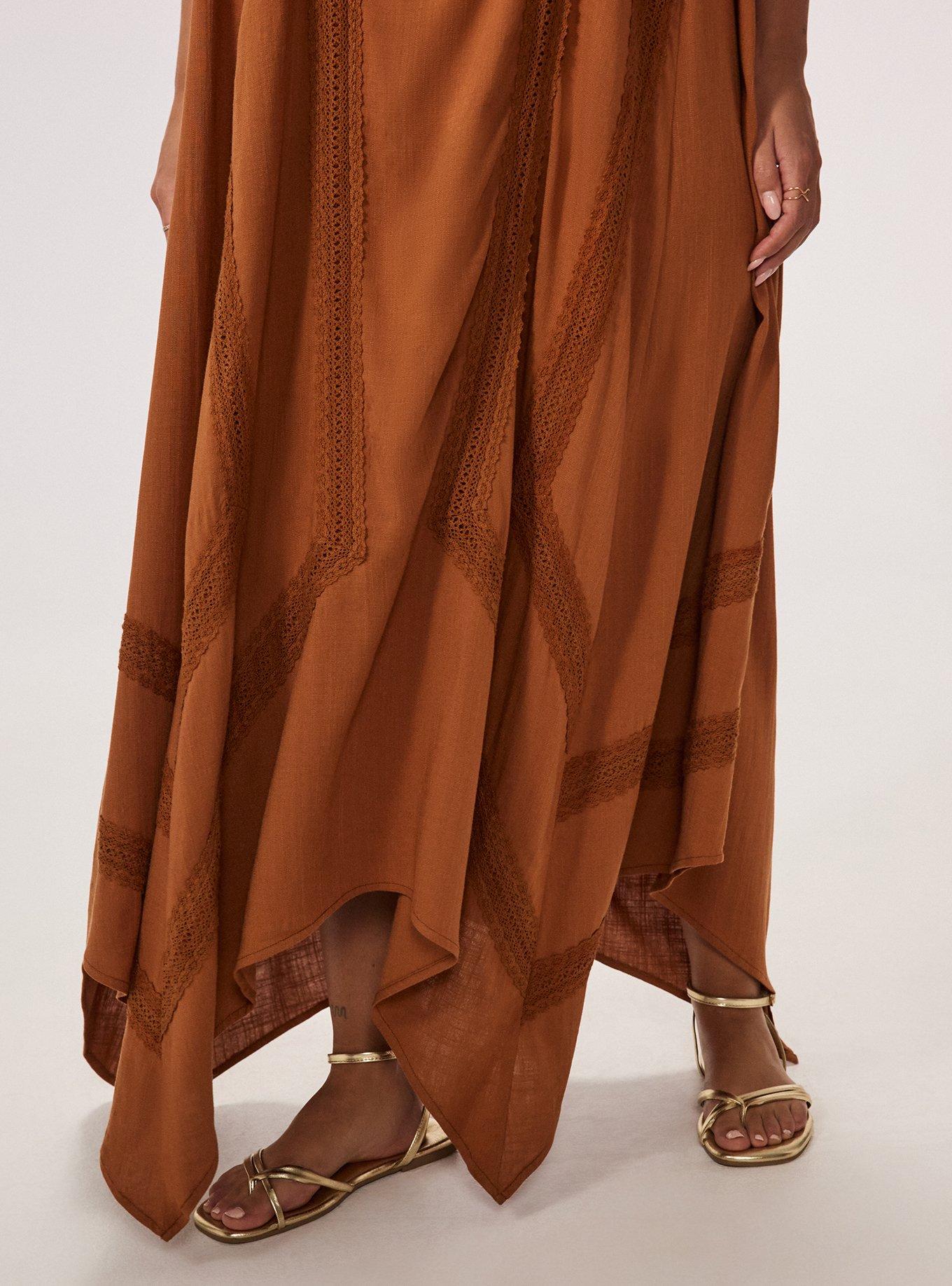 Festi Square Neck Hanky Hem Maxi Dress, MOCHA BISQUE, alternate