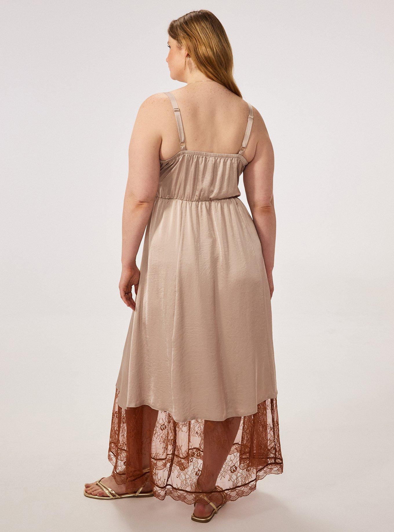 Festi Button Front Slip Dress, MUSHROOM, alternate