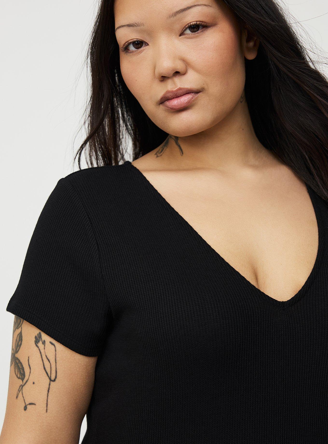 Tiered Waffle Knit Mini Dress, DEEP BLACK, alternate