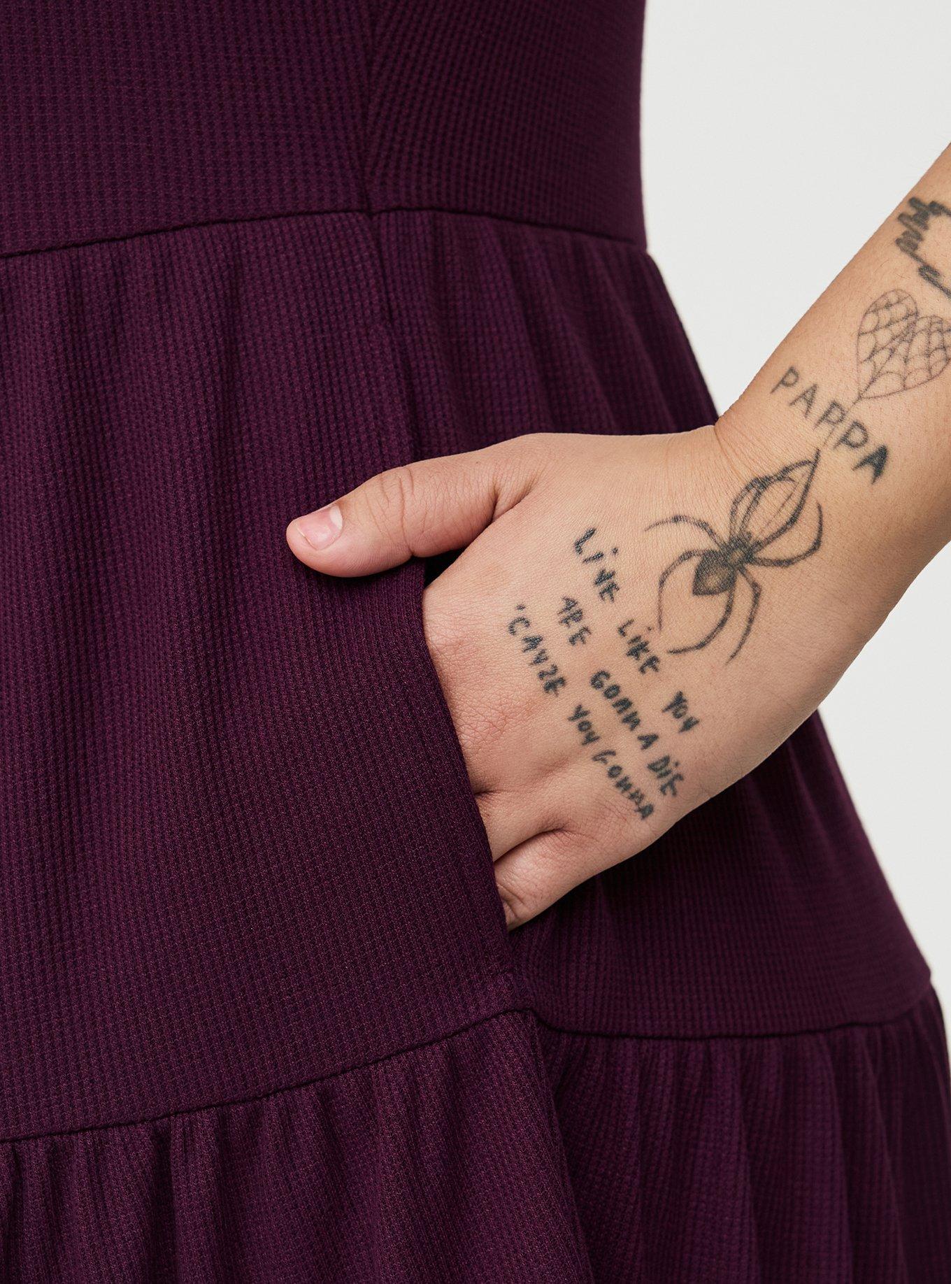 Tiered Waffle Knit Mini Dress, WINTER BLOOM, alternate