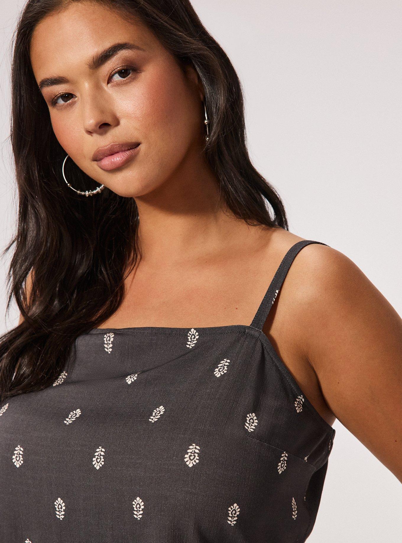 Festi Cropped Hanky Hem Cami, MIKKA MOTIFS  BLACK, alternate