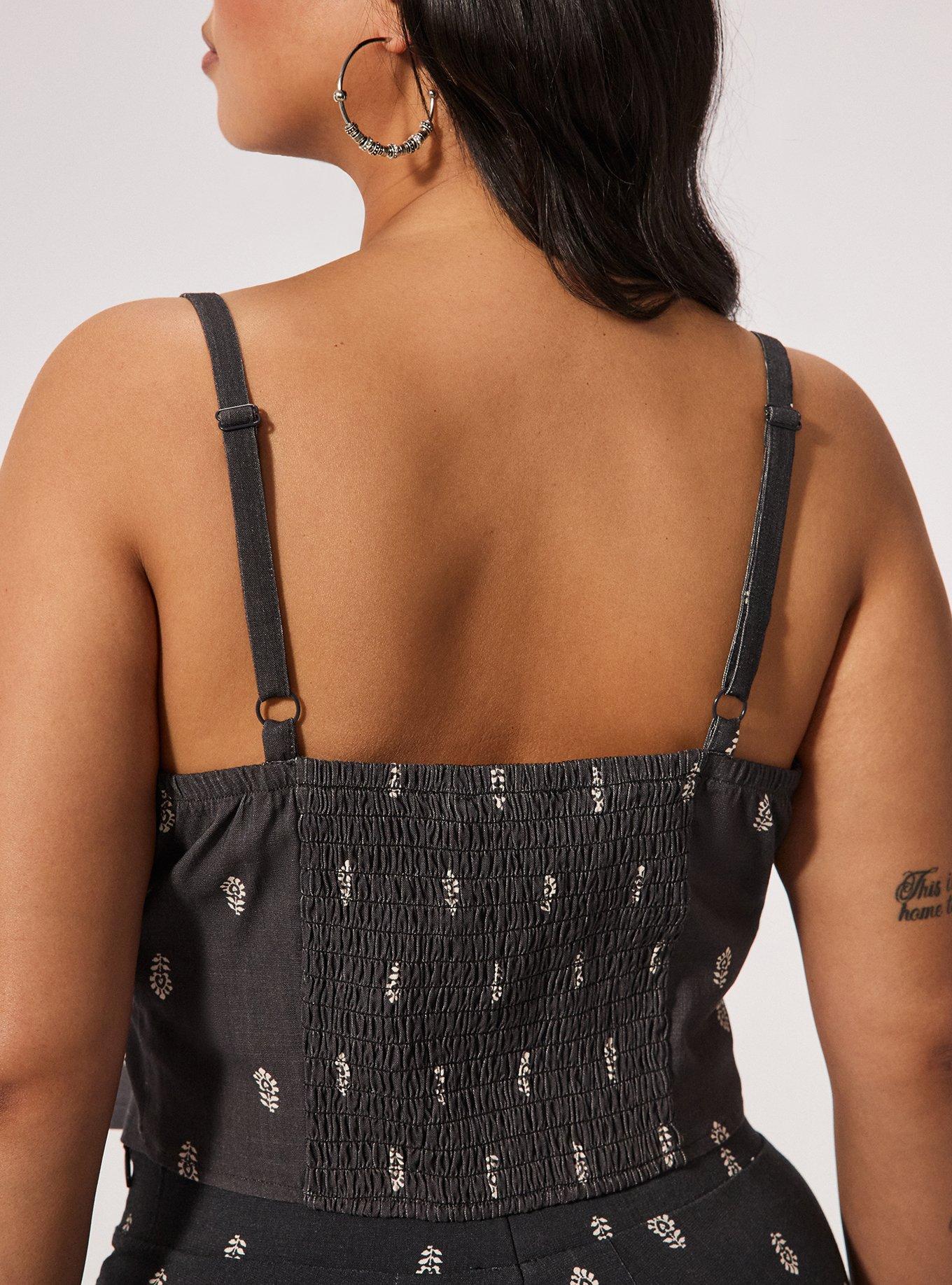 Festi Cropped Hanky Hem Cami, MIKKA MOTIFS  BLACK, alternate