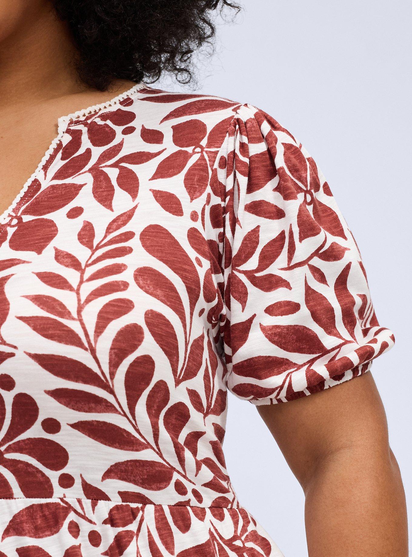 Belle Isle Puff Sleeve Tiered Maxi Dress, RAMA LEAVES RED, alternate