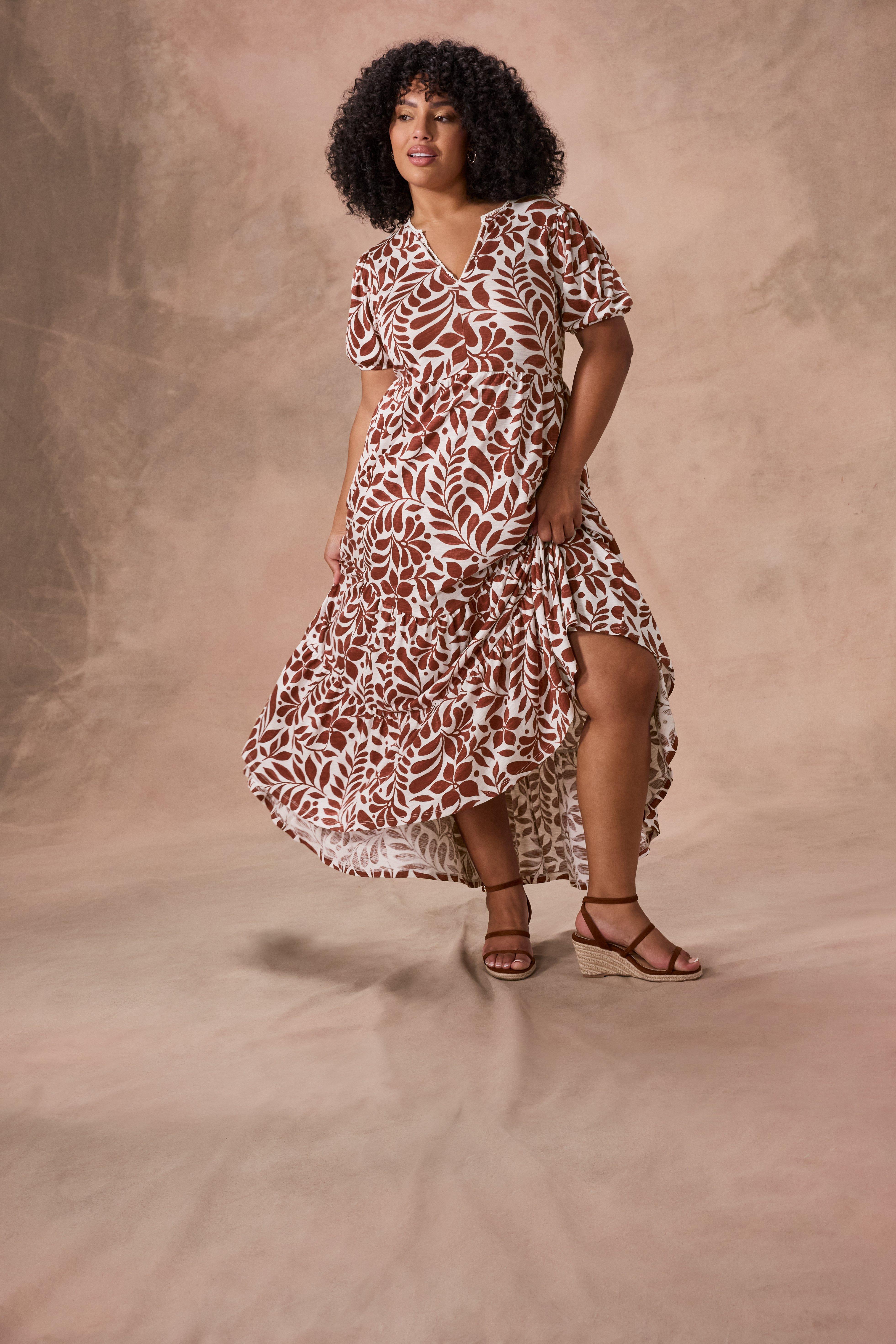 Plus Size - Belle Isle Puff Sleeve Tiered Maxi Dress - Torrid