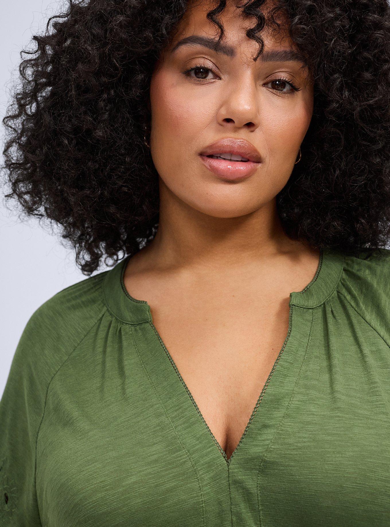 Belle Isle Embroidered Puff Sleeve Top, BRONZE GREEN, alternate