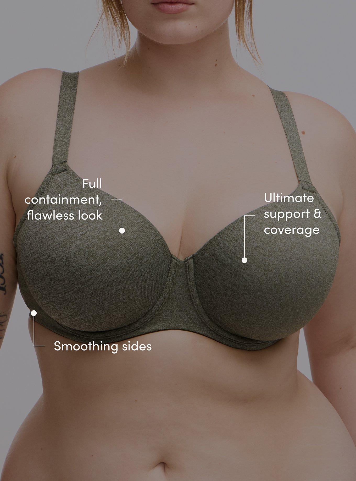 Plus Size Full Coverage Lightly Lined Bra, DEEP DEPTHS HEATHER, alternate