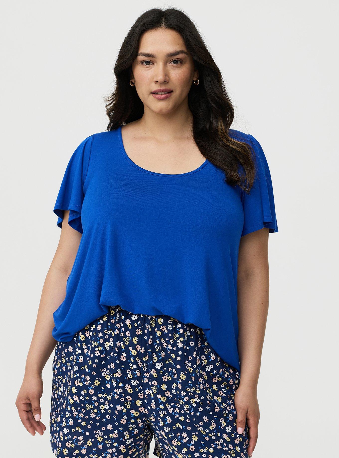 Super Soft Scoop Flutter Sleeve Top, SURF THE WEB, alternate