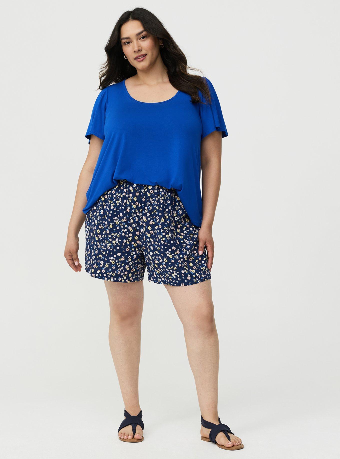 Plus Size - Supersoft Scoop Neck Flutter Sleeve Top - Torrid