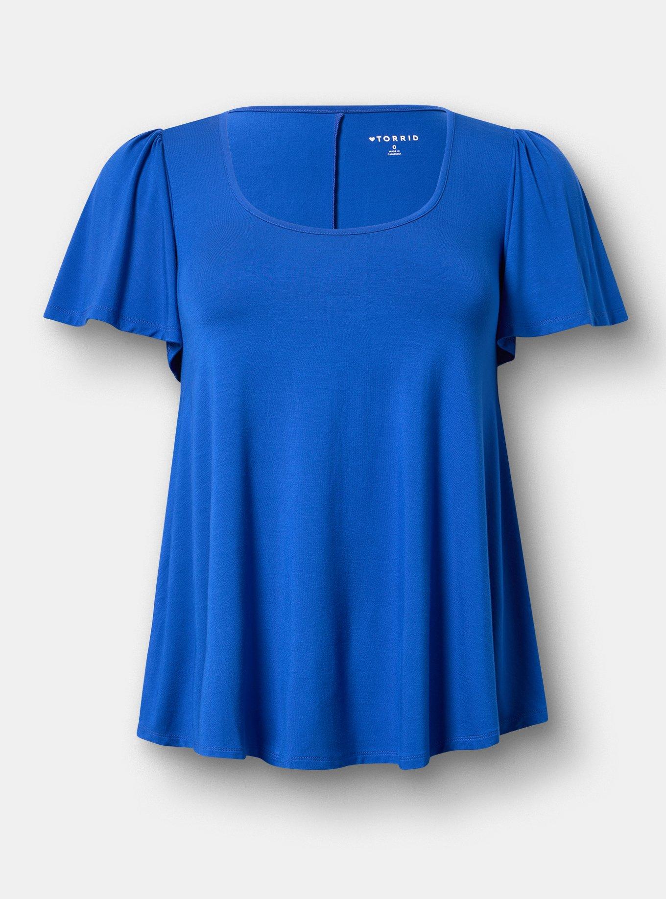 Super Soft Scoop Flutter Sleeve Top, SURF THE WEB, hi-res