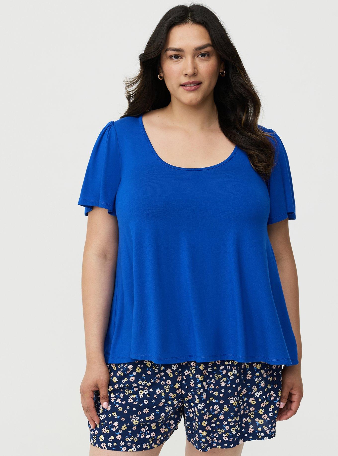Super Soft Scoop Flutter Sleeve Top, SURF THE WEB, hi-res