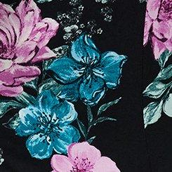 Plus Size Supersoft Scoop Neck Flutter Sleeve Top, LORENA FLORAL BLACK, swatch