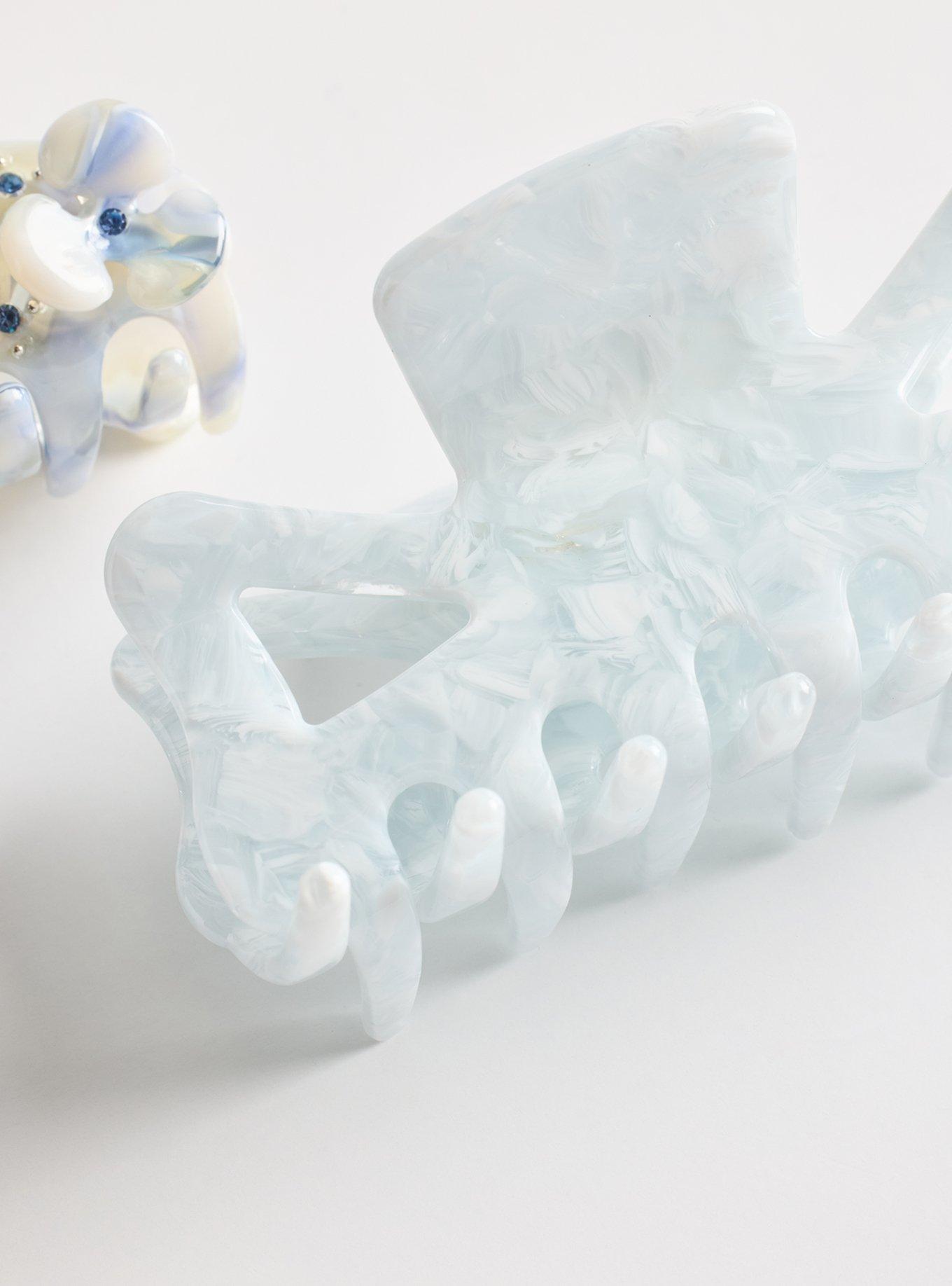 Marbled Floral Clip Set, , alternate