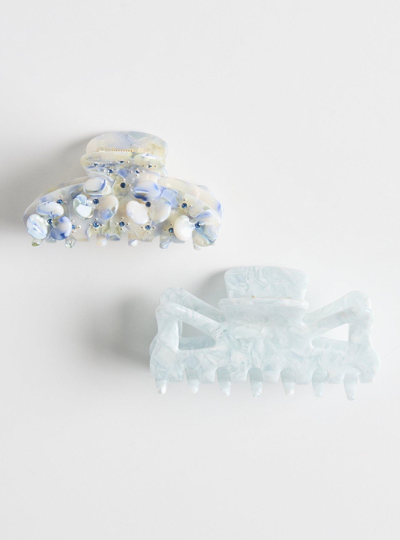 Marbled Floral Clip Set, , hi-res