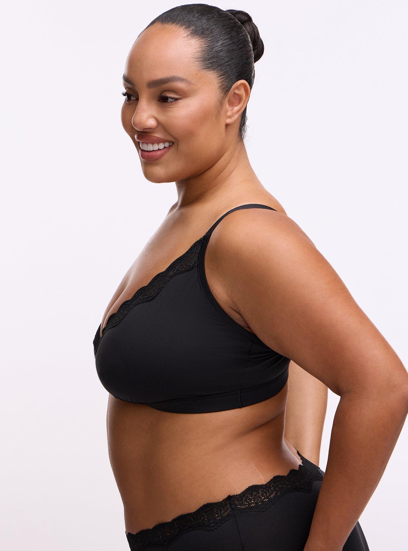 Butter Unlined Triangle Bralette, RICH BLACK, alternate