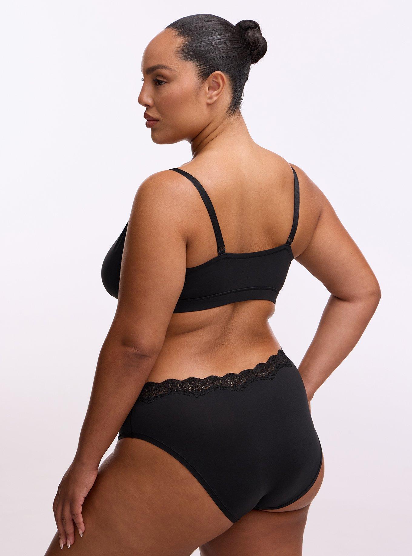Butter Unlined Triangle Bralette, RICH BLACK, alternate
