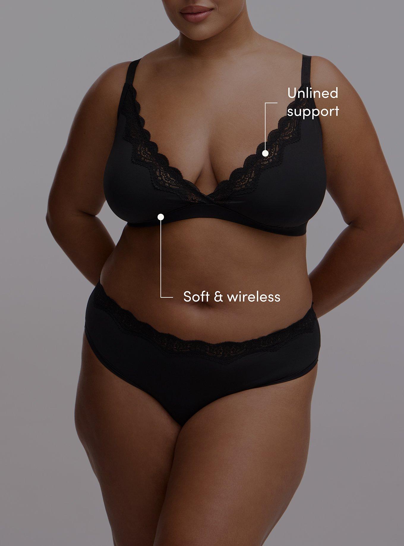 Butter Unlined Triangle Bralette, RICH BLACK, alternate