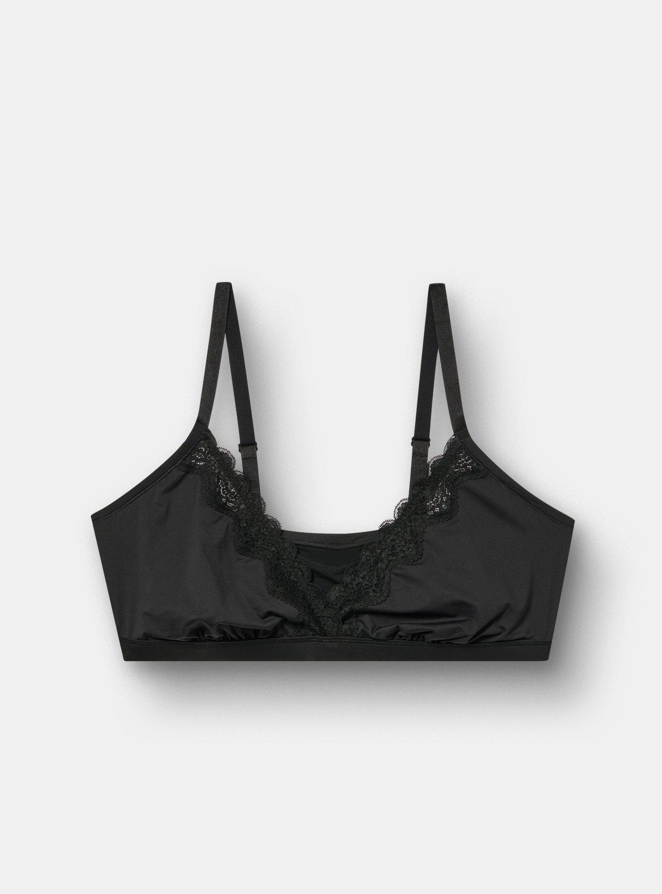 Butter Unlined Triangle Bralette, RICH BLACK, flat