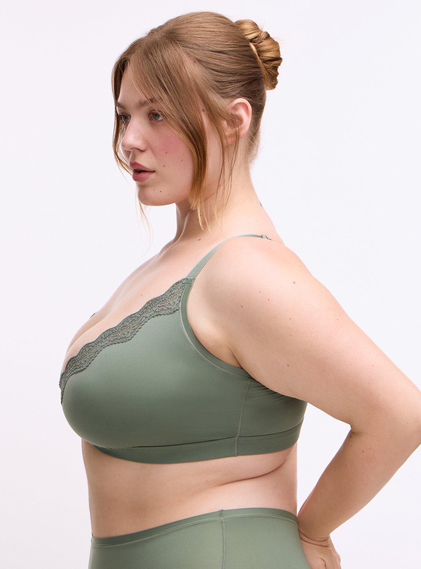 Butter Unlined Triangle Bralette, AGAVE GREEN, alternate