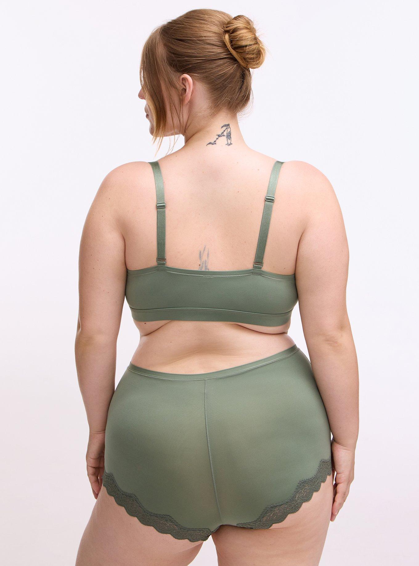Butter Unlined Triangle Bralette, AGAVE GREEN, alternate