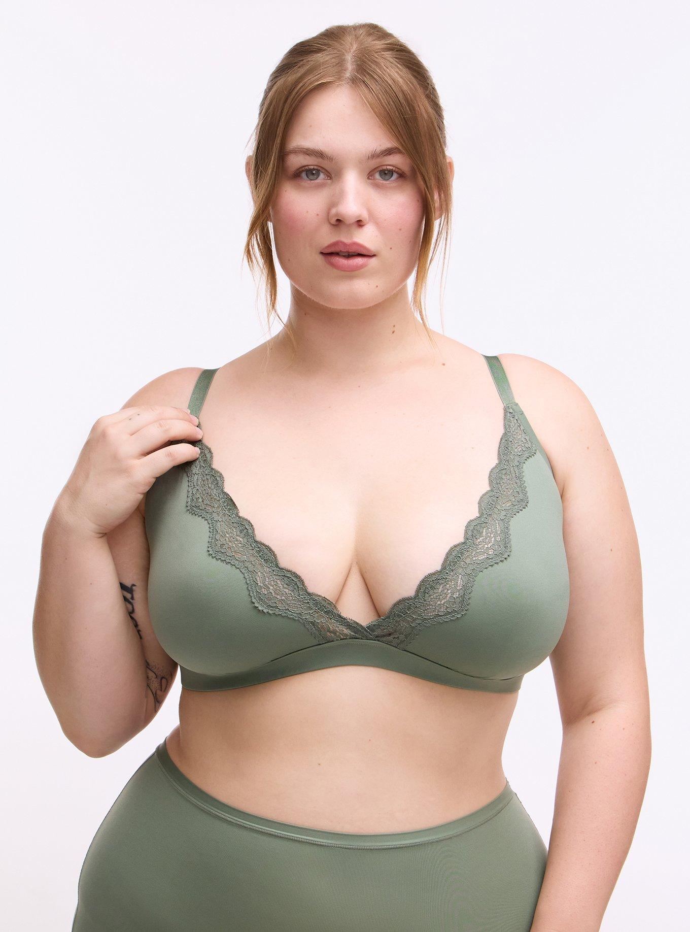 Butter Unlined Triangle Bralette, AGAVE GREEN, hi-res