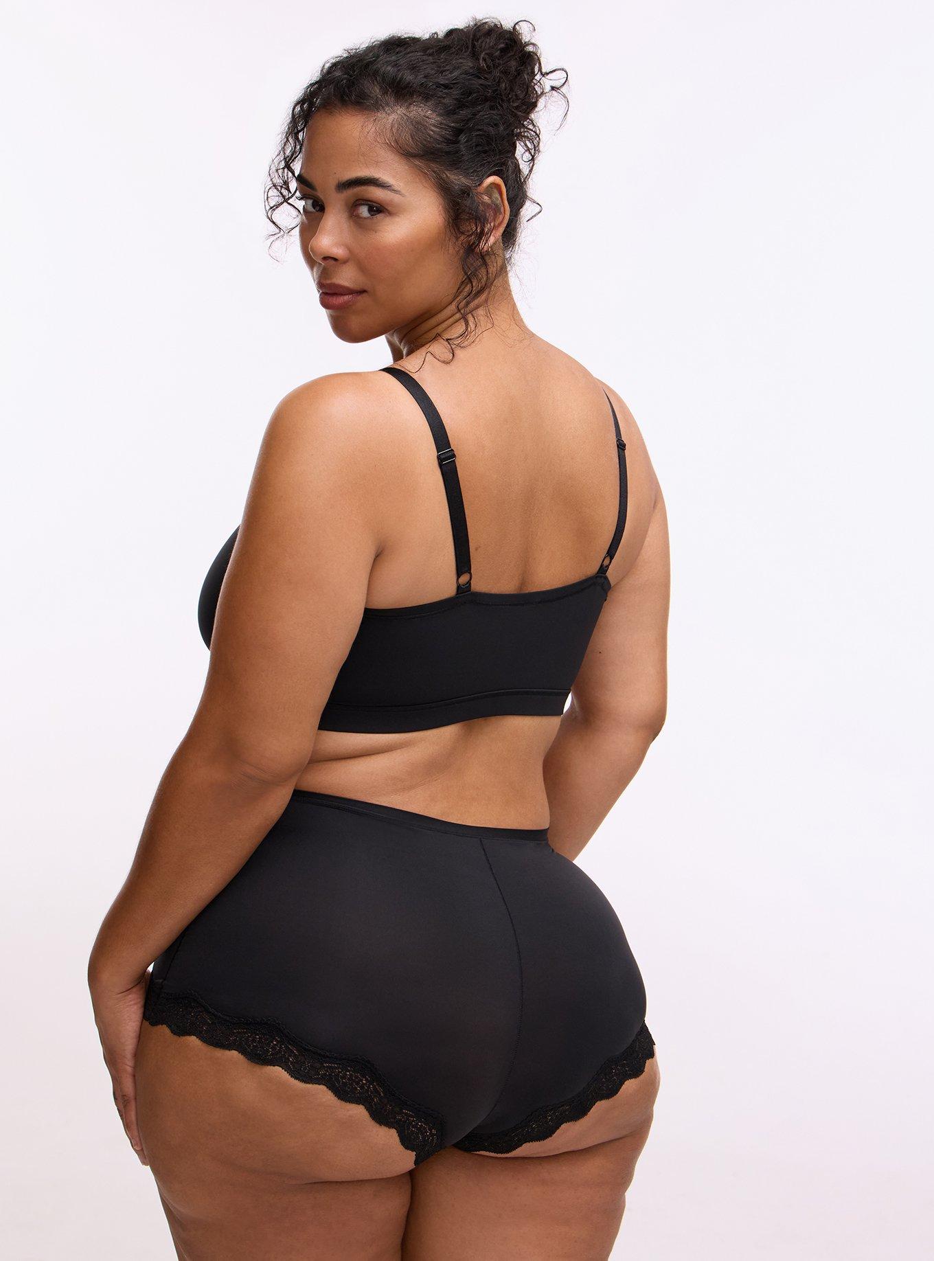 Butter Unlined Scoop Bralette, RICH BLACK, alternate