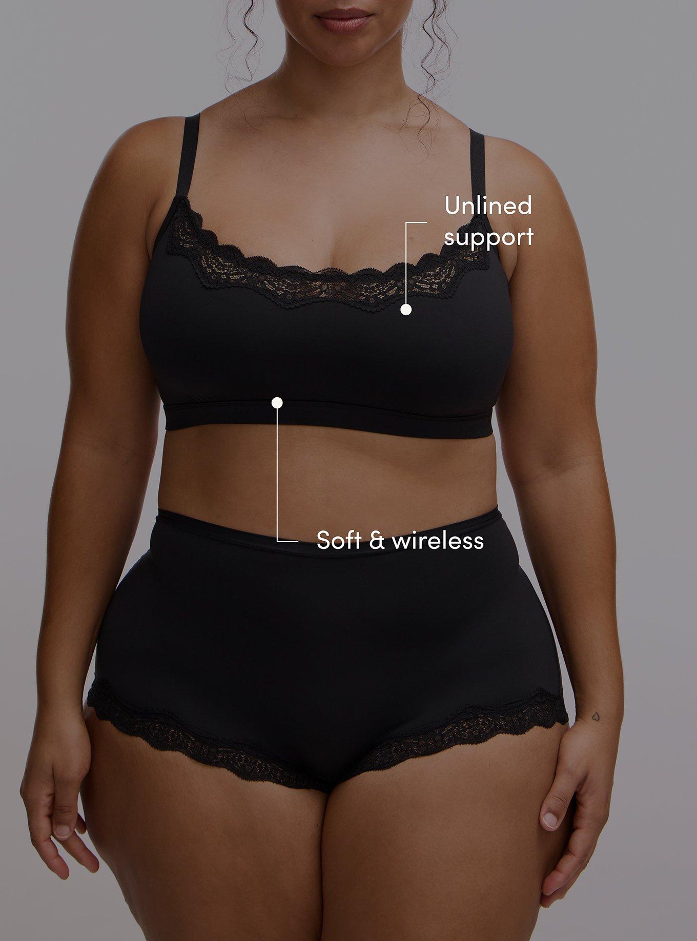 Butter Unlined Scoop Bralette, RICH BLACK, alternate
