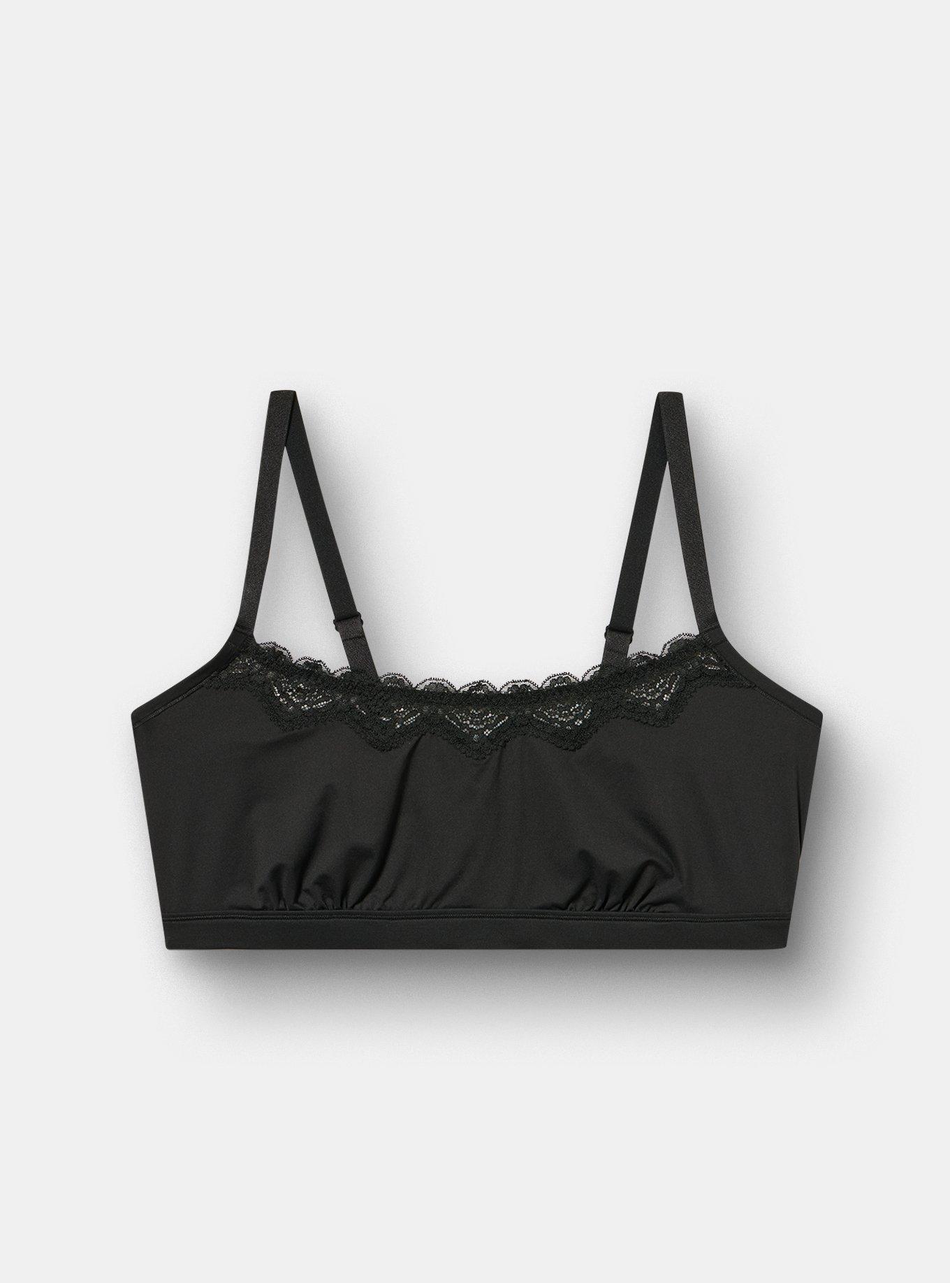 Butter Unlined Scoop Bralette, RICH BLACK, flat
